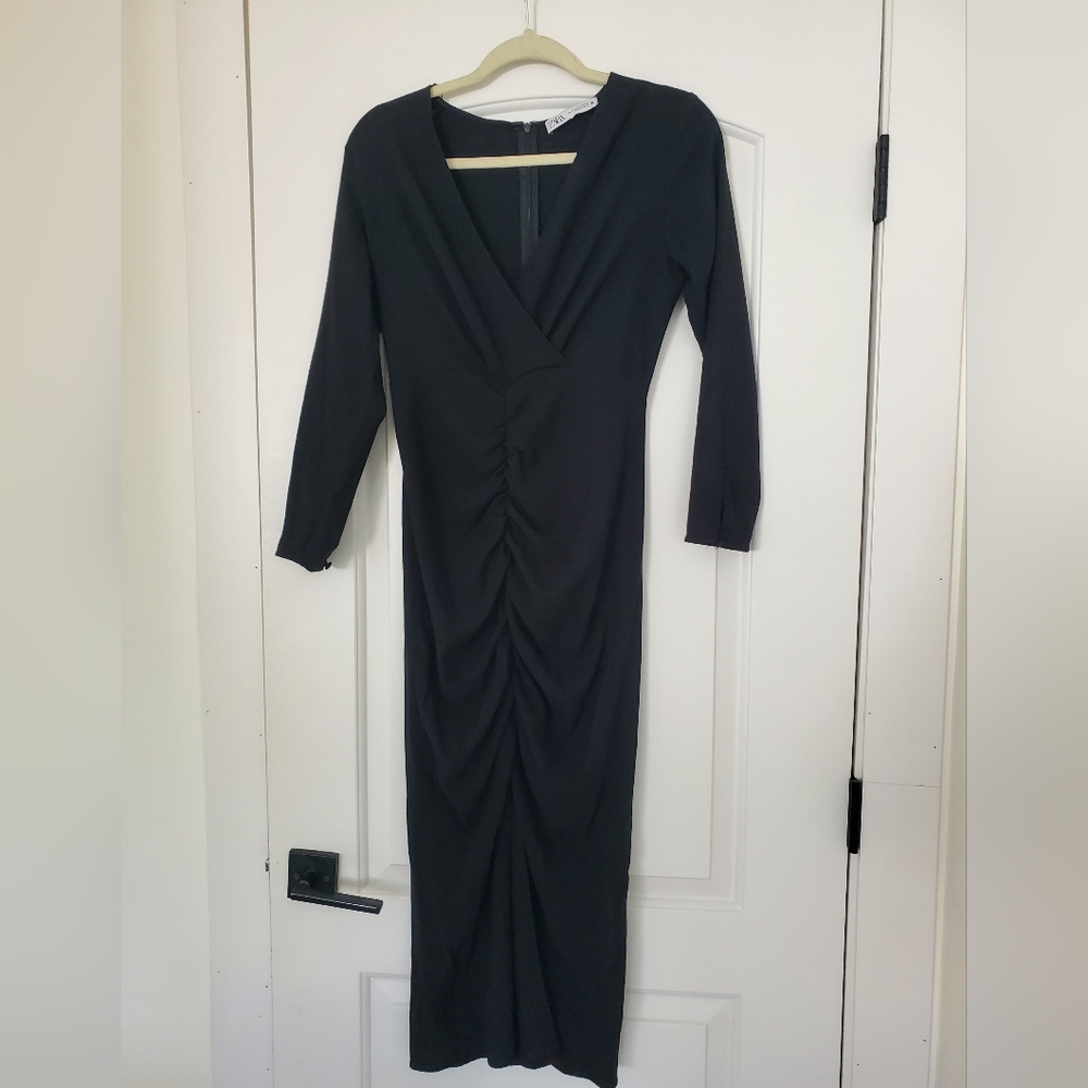 Zara Ruched Midi Dress - Picture 2 of 8